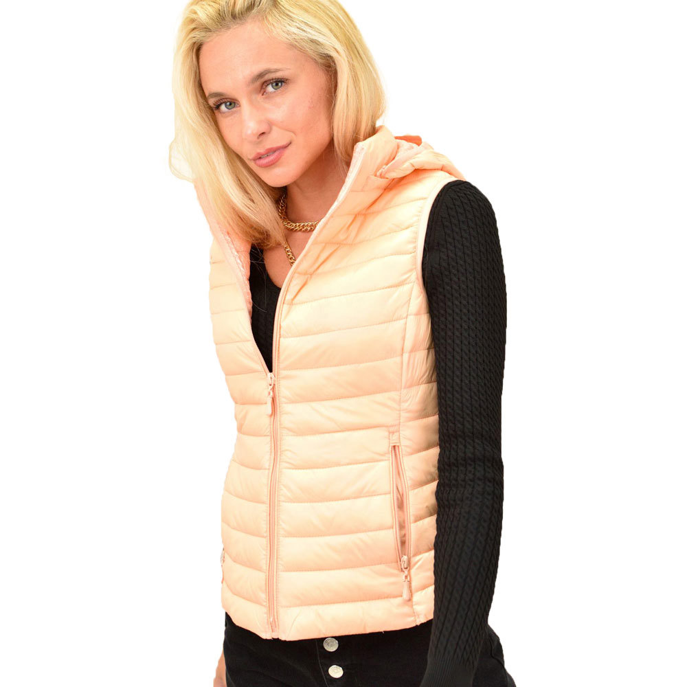 Γυναικείο γιλέκο με κουκούλα Σομόν 13287