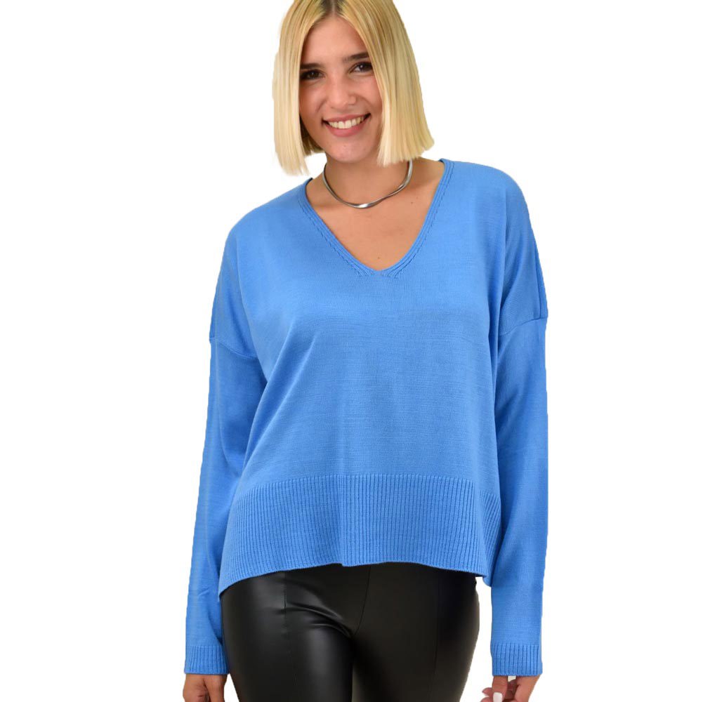 Πλεκτή μπλούζα oversized Μπλε Ρουά 17461