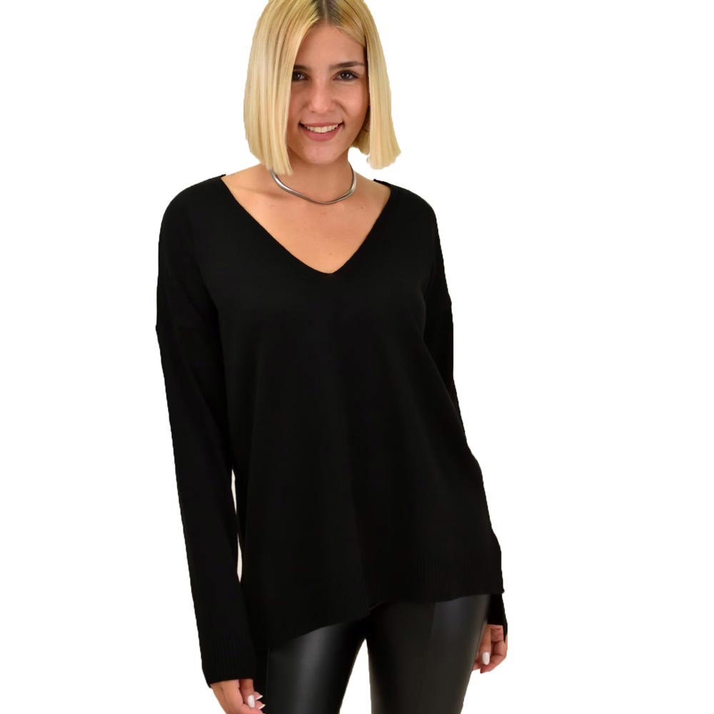 Πλεκτή μπλούζα oversized Μαύρο 17466
