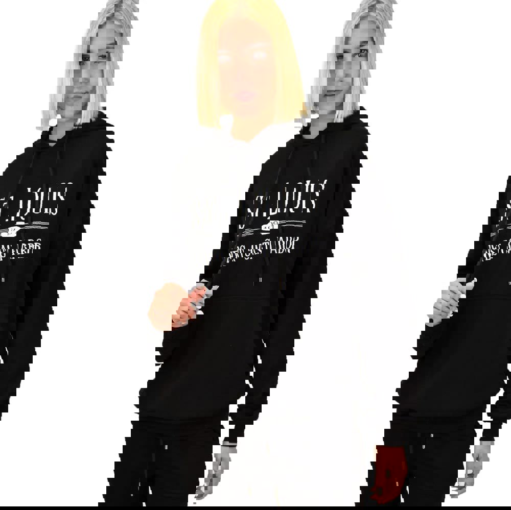 Φούτερ με κουκούλα και κέντημα ST.LOUIS Μαύρο 17557