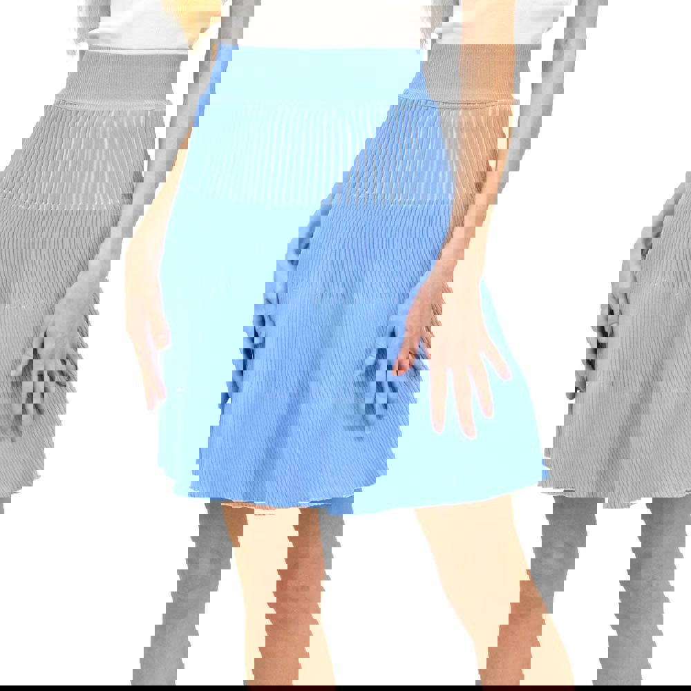 Γυναικεία πλεκτή φούστα σε διχρωμία Γαλάζιο 14567