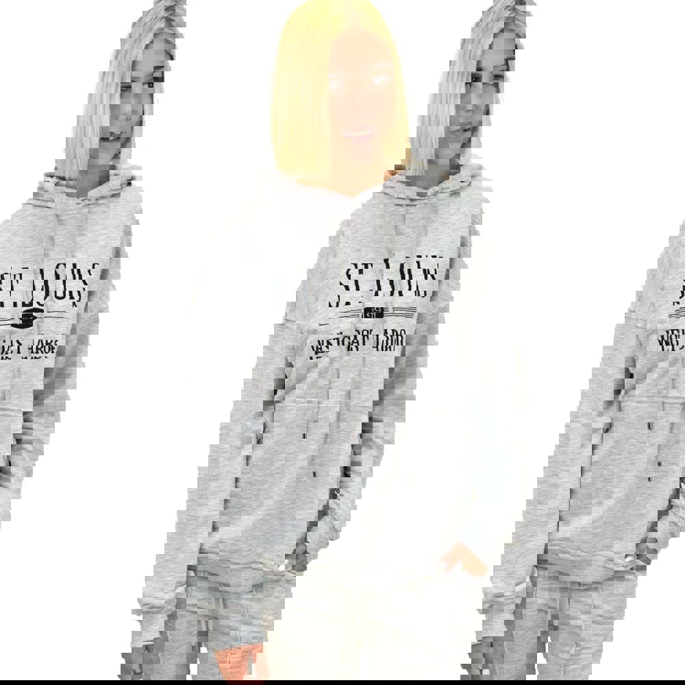 Φούτερ με κουκούλα και κέντημα ST.LOUIS Γκρι 17559