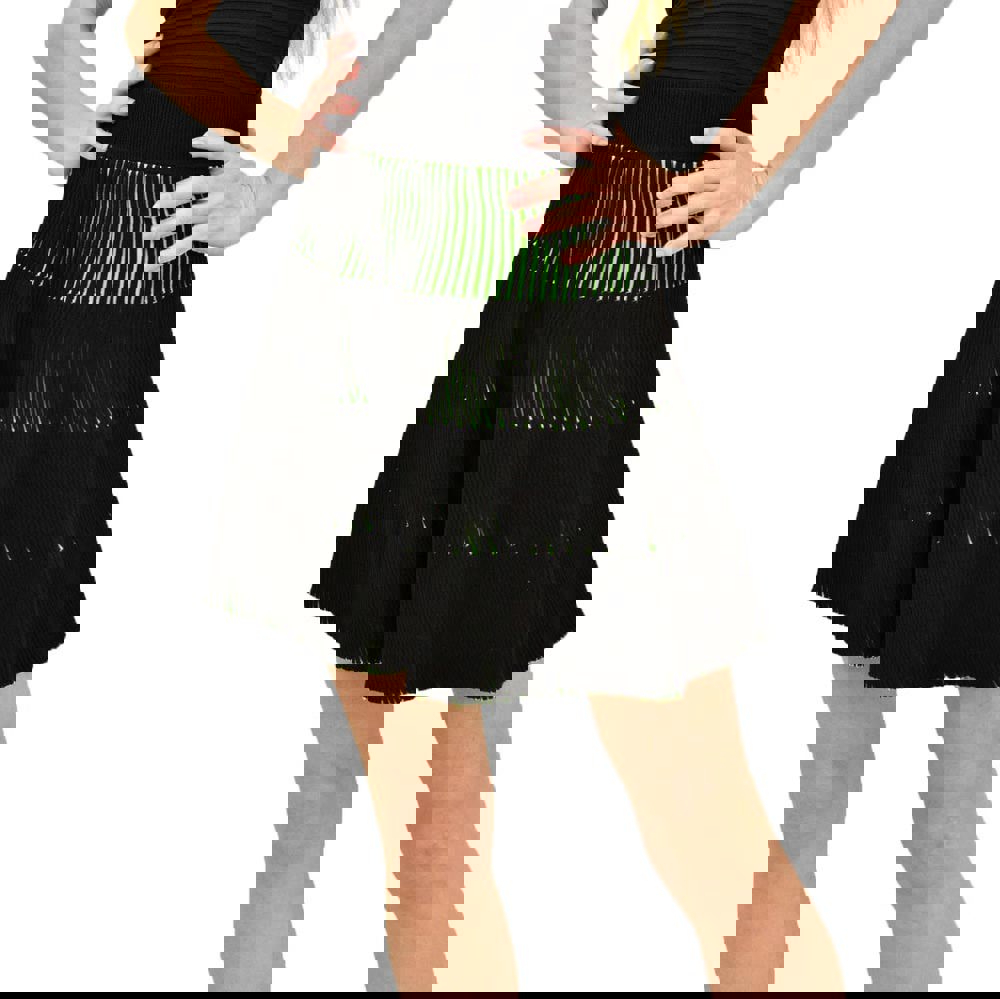 Γυναικεία πλεκτή φούστα σε διχρωμία Λαχανί 14787