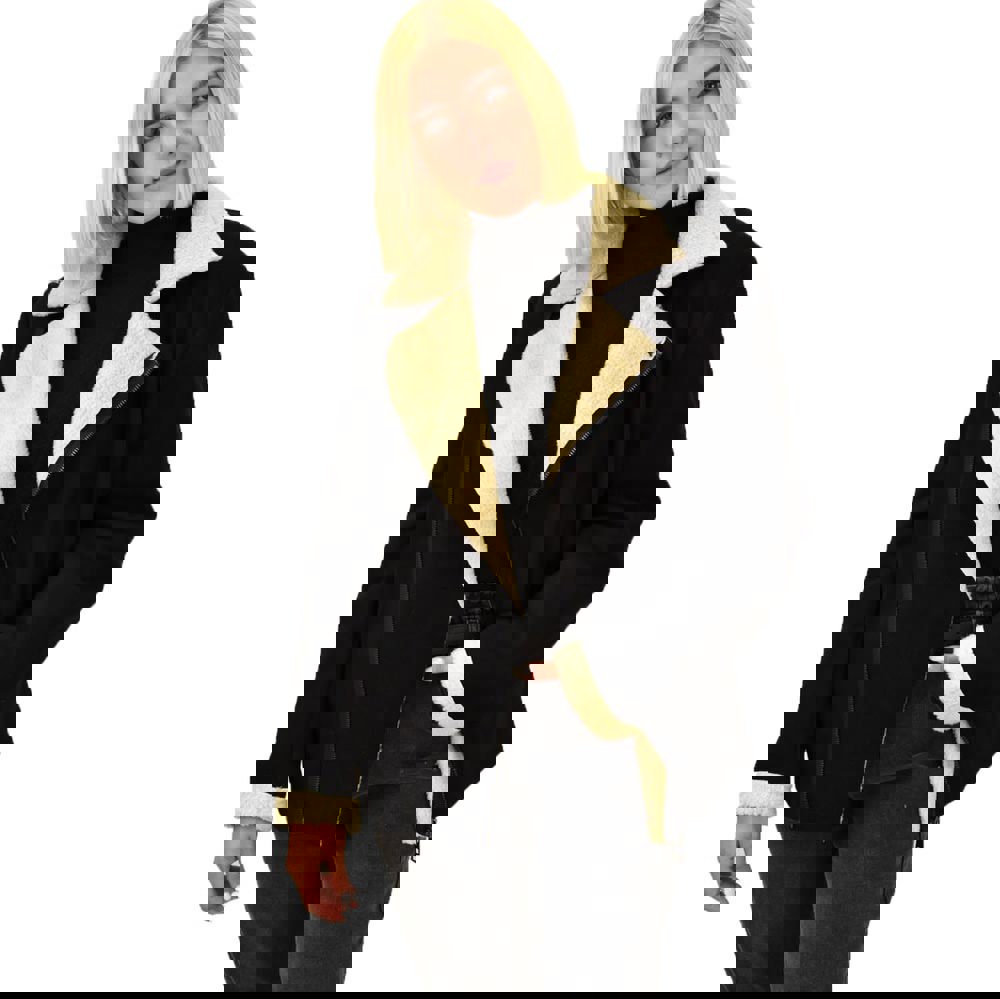 Σουέτ μπούφαν με γούνα Μαύρο 17641