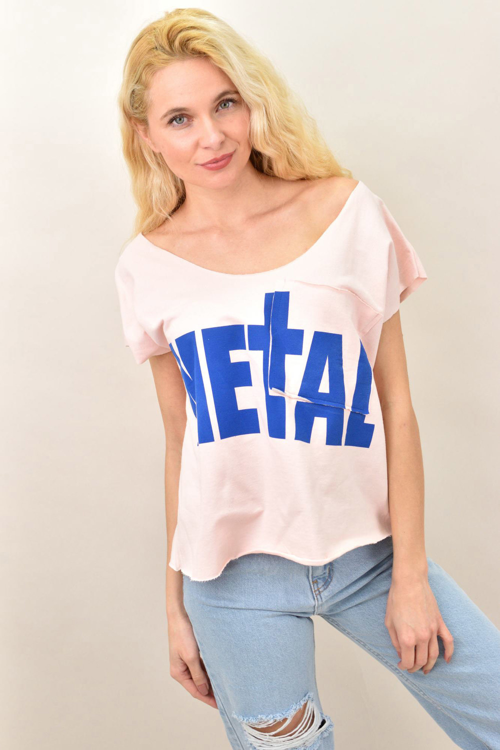 Γυναικείο crop τοπ METAL Ροζ 13842 φωτογραφία