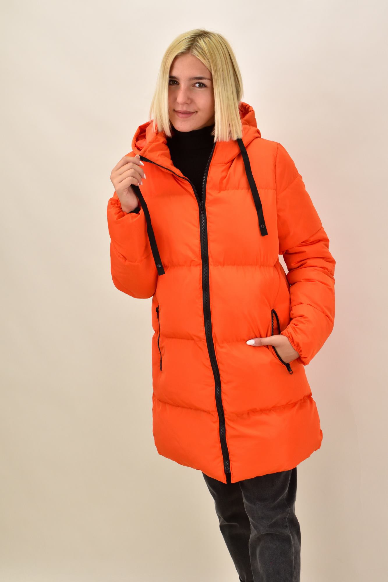 Puffer μπουφάν καπιτονέ Πορτοκαλί 17646