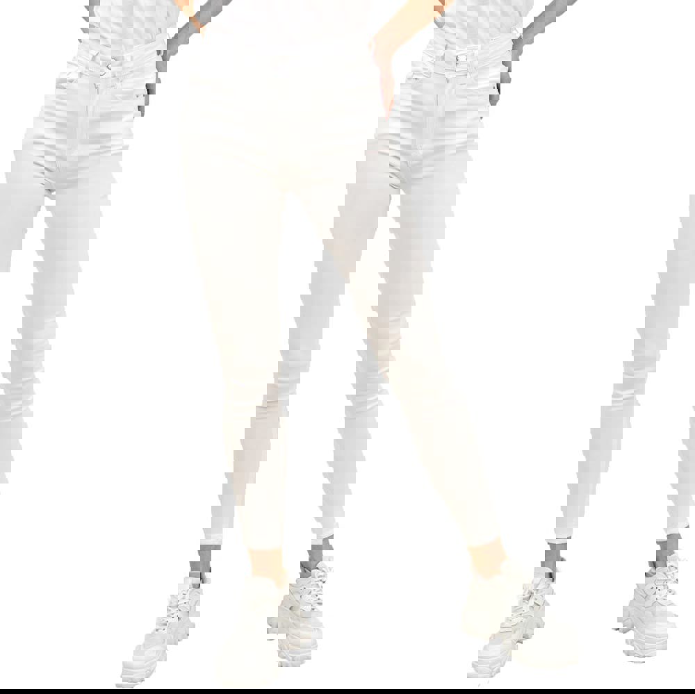 Γυναικείο υφασμάτινο παντελόνι μονόχρωμο Λευκό 14793