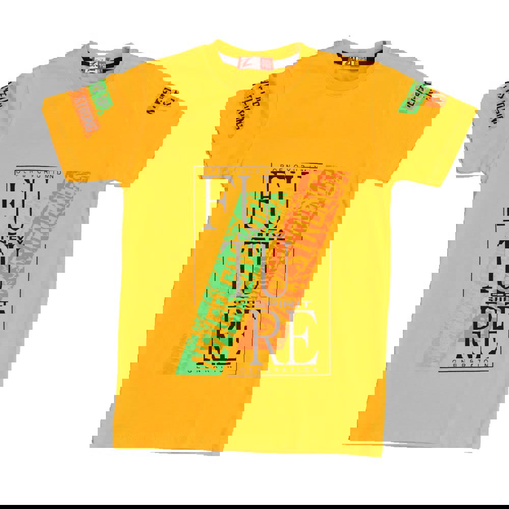 Παιδική μπλούζα με τύπωμα open your mint Μουσταρδί 15813