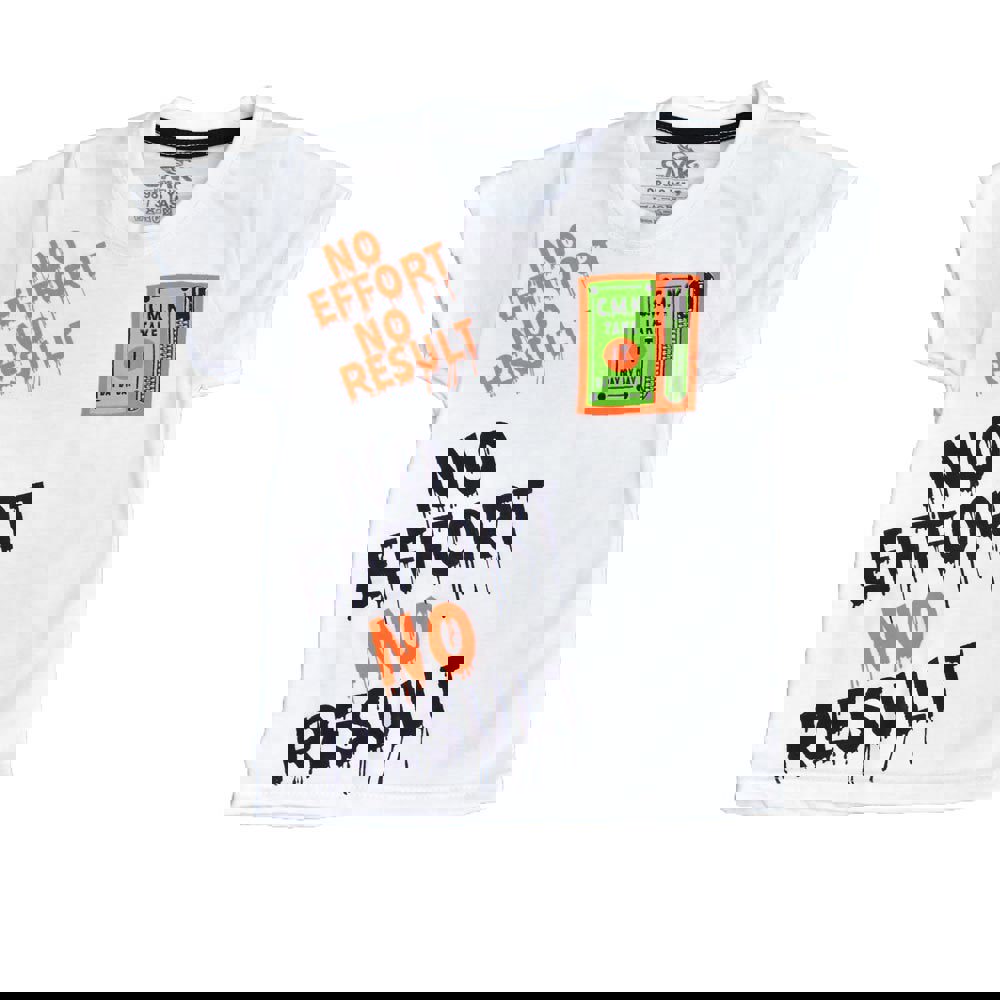Παιδική μπλούζα με τύπωμα NO EFFORT NO RESULT Λευκό 15830