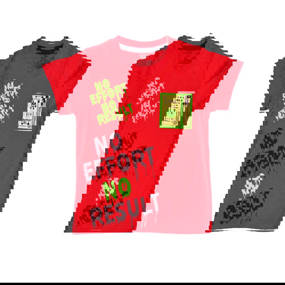 Παιδική μπλούζα με τύπωμα NO EFFORT NO RESULT Κόκκινο 15826