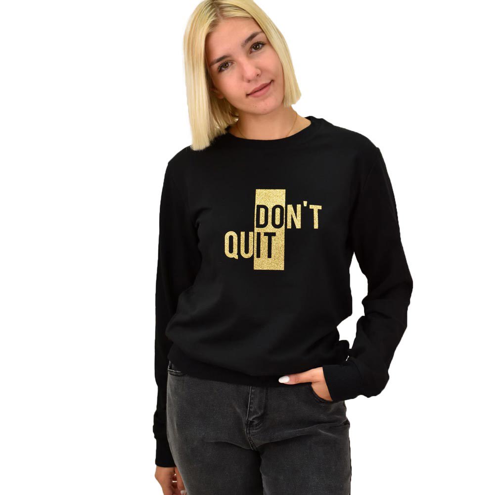 Μπλούζα φούτερ DONT QUIT Μαύρο 17516