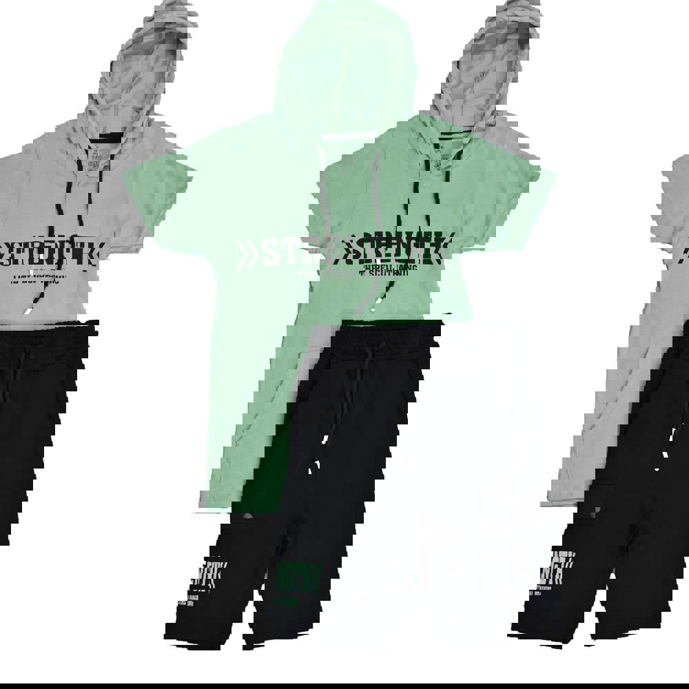 Παιδικό αθλητικό σετ με κουκούλα Χακί 15903