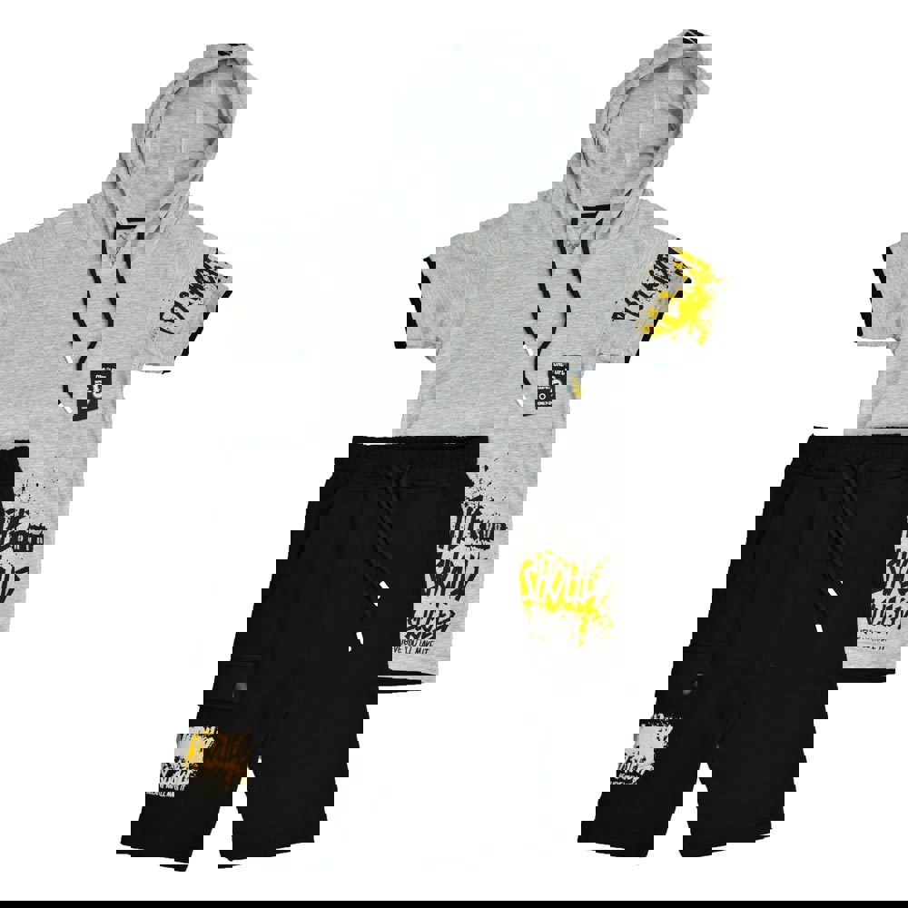 Παιδικό αθλητικό σετ με κουκούλα Γκρι 15896