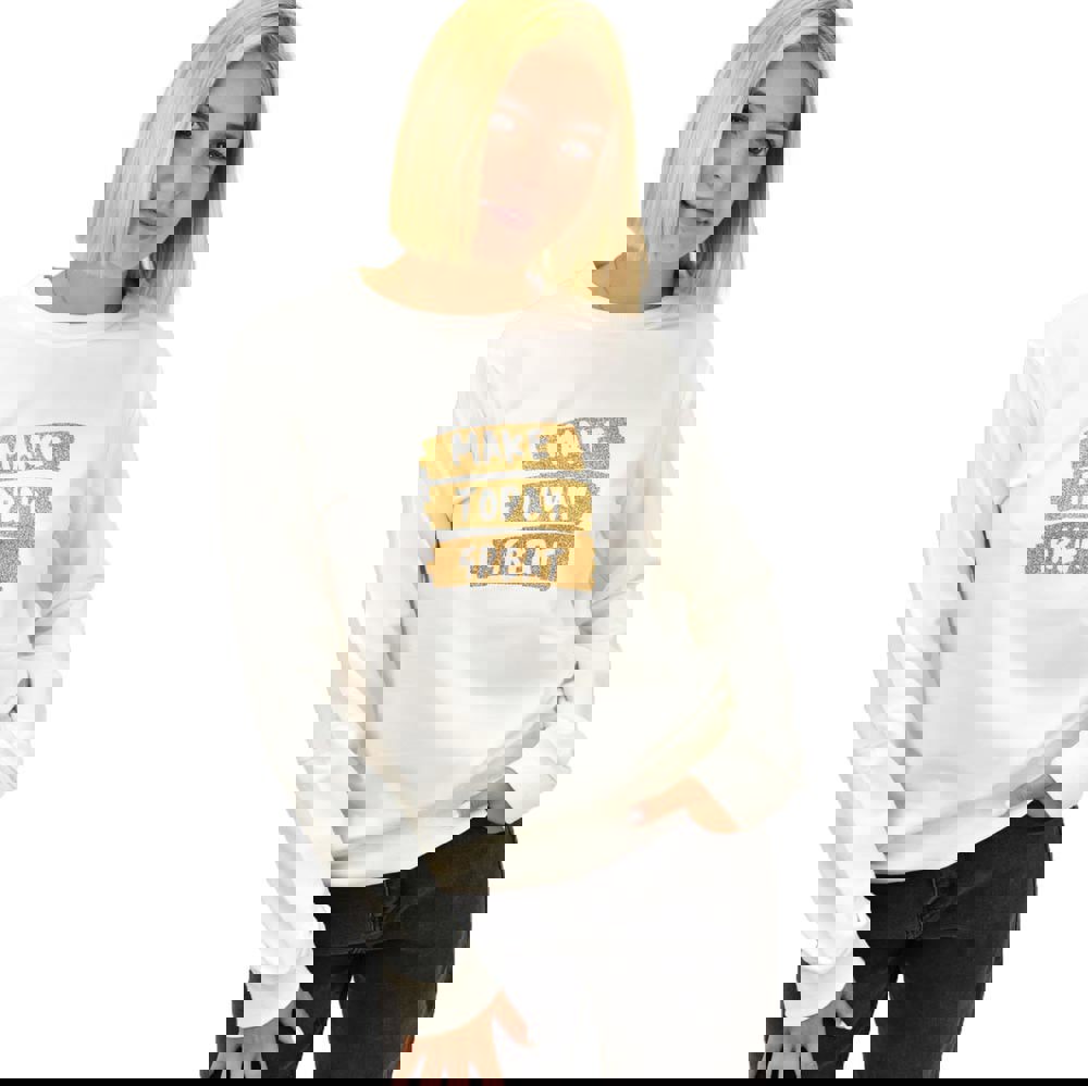 Φούτερ με χρυσό τύπωμα MAKE TODAY GREAT Λευκό 17606