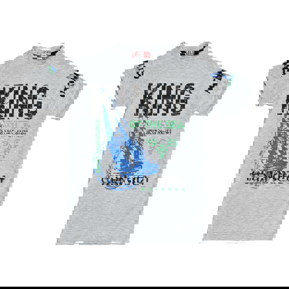 Παιδική μπλούζα με τύπωμα KING Γκρι 15846