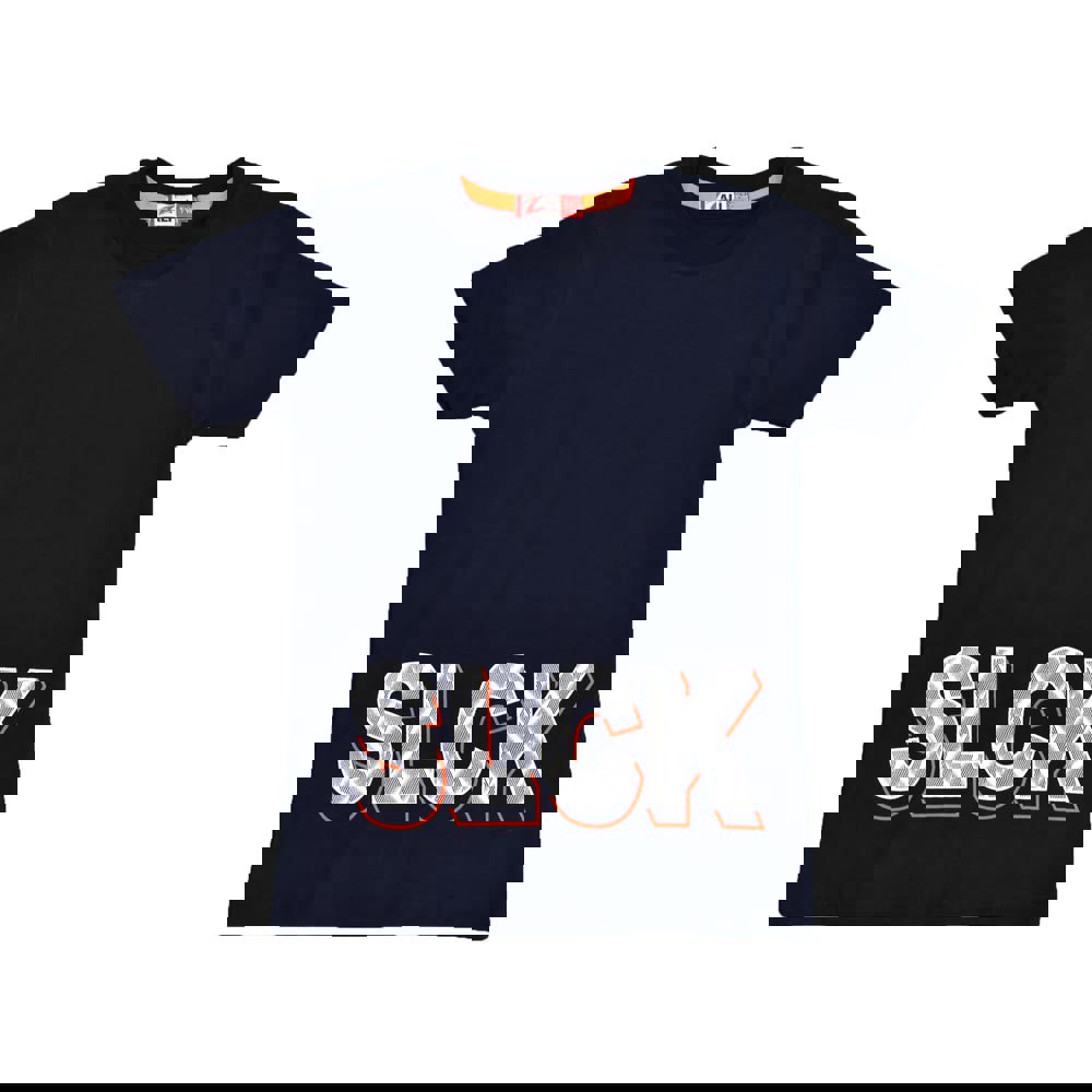 Παιδική μπλούζα με τύπωμα στην πλάτη Μπλε Σκούρο 15823