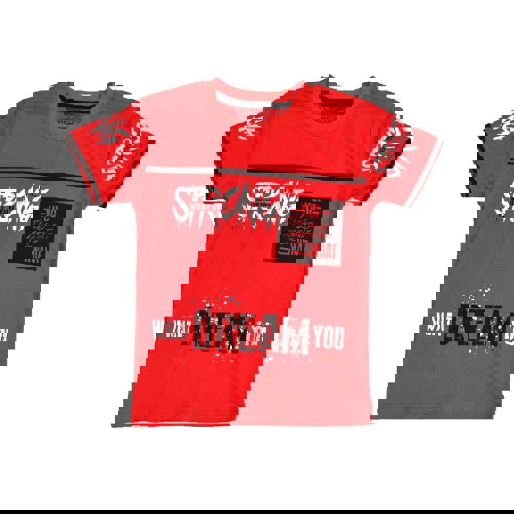 Παιδική μπλούζα με τύπωμα strong Κόκκινο 16038