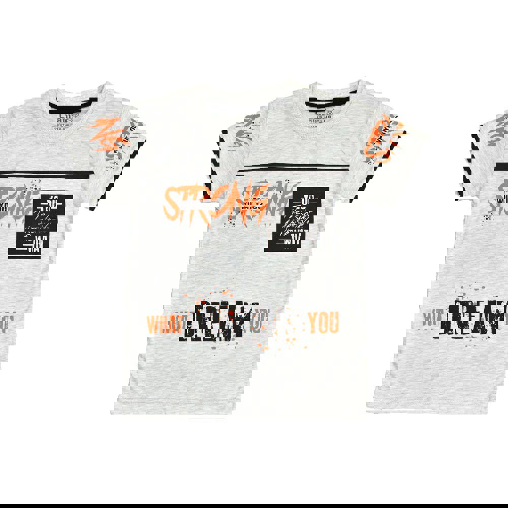 Παιδική μπλούζα με τύπωμα strong Γκρι 16039