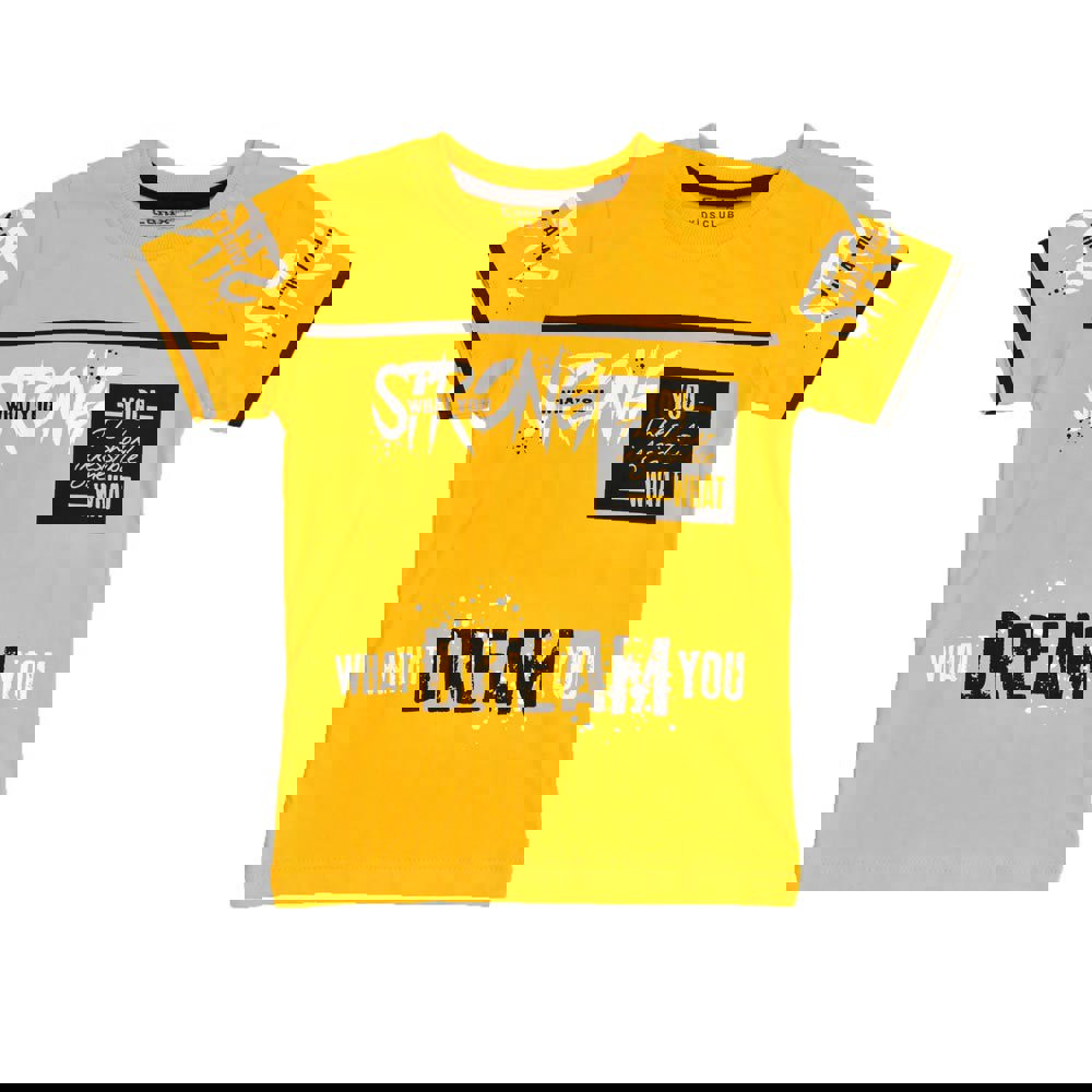 Παιδική μπλούζα με τύπωμα strong Κίτρινο 16037