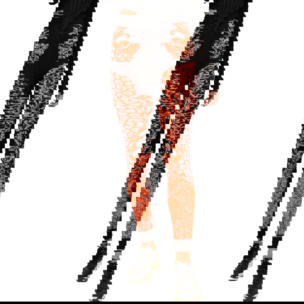 Πλεκτό κολάν με σχέδιο Πορτοκαλί 17627