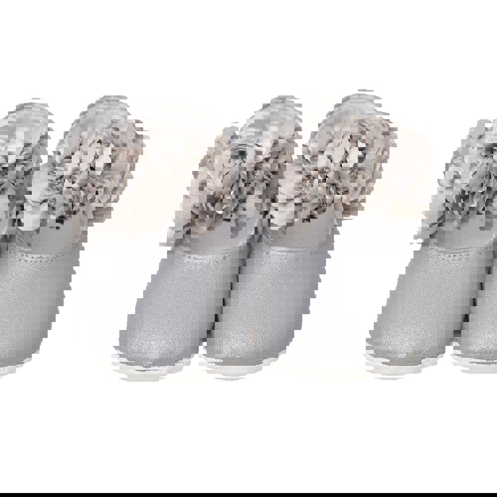 Βρεφικές μπαλαρίνες με σχέδιο λουλούδι Γκρι 16086