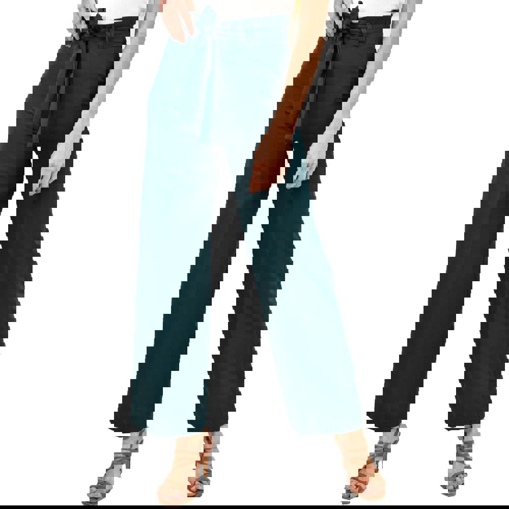 Γυναικείο παντελόνι σε φαρδιά γραμμή Πετρόλ 13854