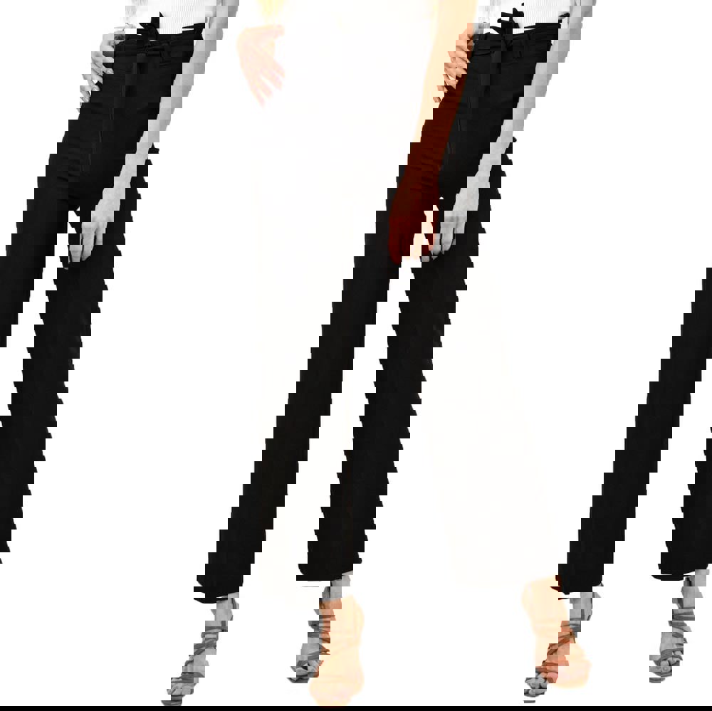 Γυναικείο παντελόνι σε φαρδιά γραμμή Μαύρο 13853