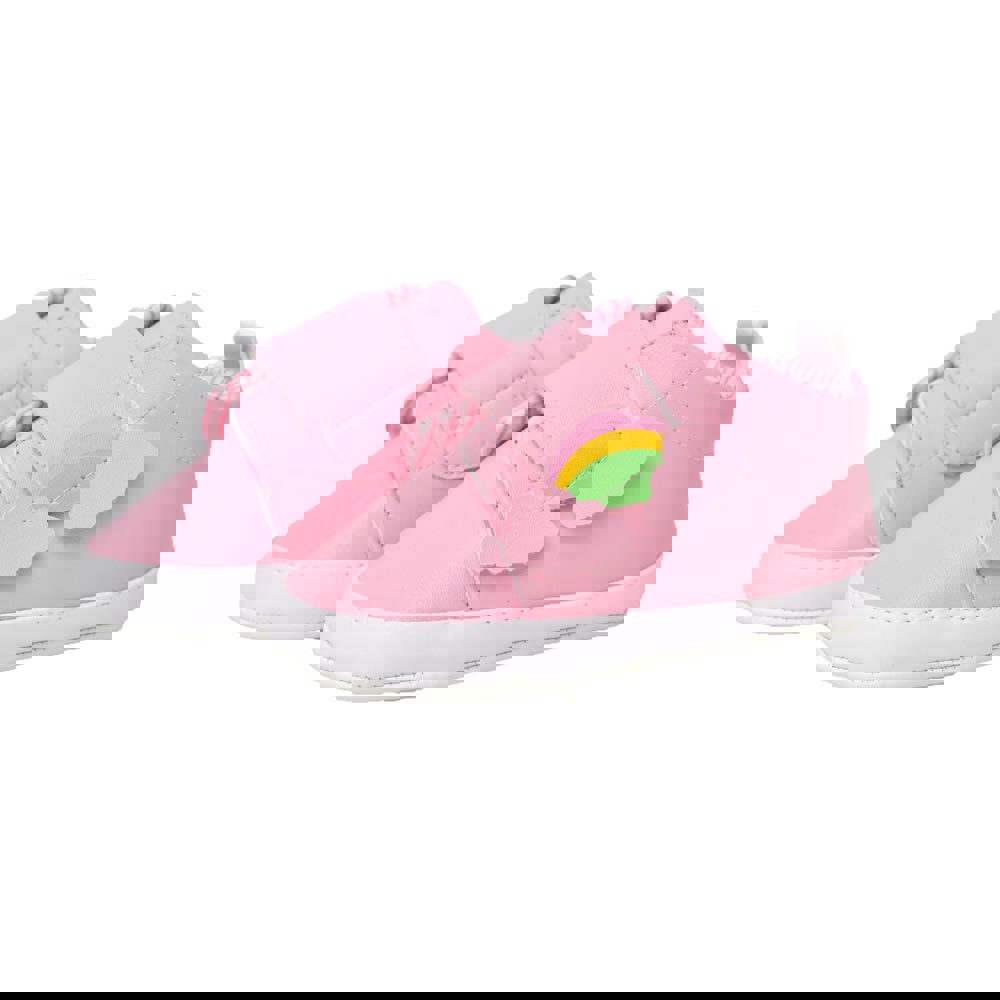 Βρεφικό παπούτσι με σχέδιο ουράνιο τόξο και σύννεφα Ροζ 16094