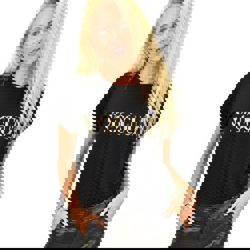 Γυναικεία μπλούζα με τύπωμα VOGUE Μαύρο 12990