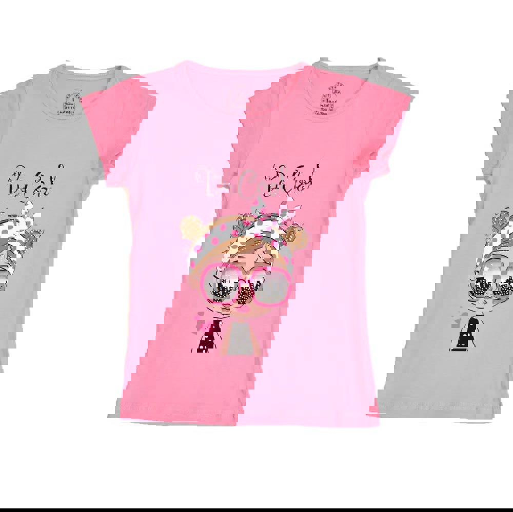 Παιδική μπλούζα με τύπωμα και στρας BE COOL Ροζ 16414