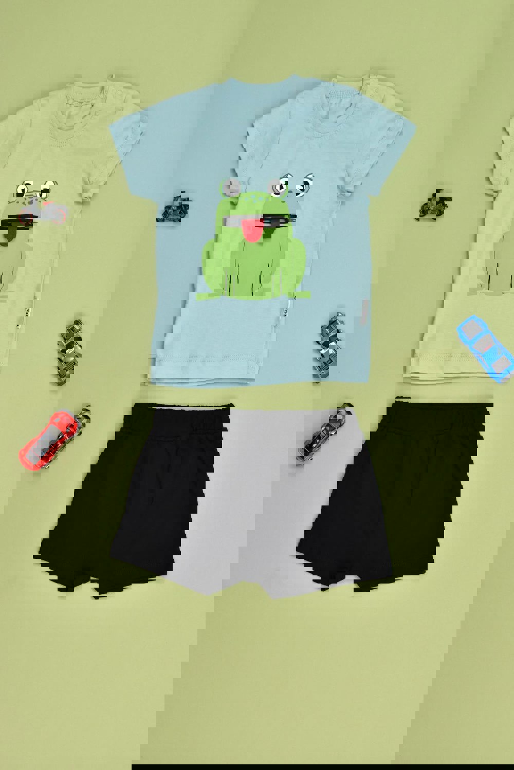 Βρεφικό σετ με σχέδιο βατραχάκι Γαλάζιο 16292 φωτογραφία