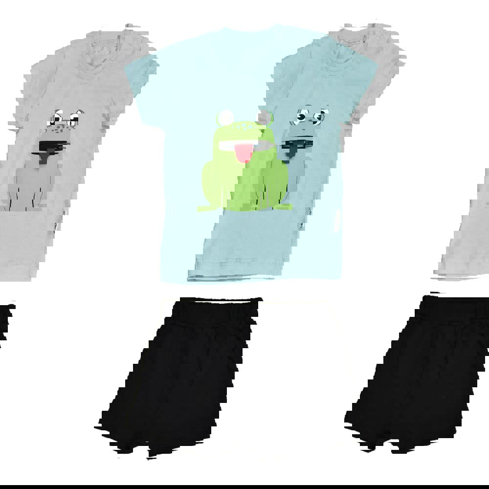 Βρεφικό σετ με σχέδιο βατραχάκι Γαλάζιο 16292