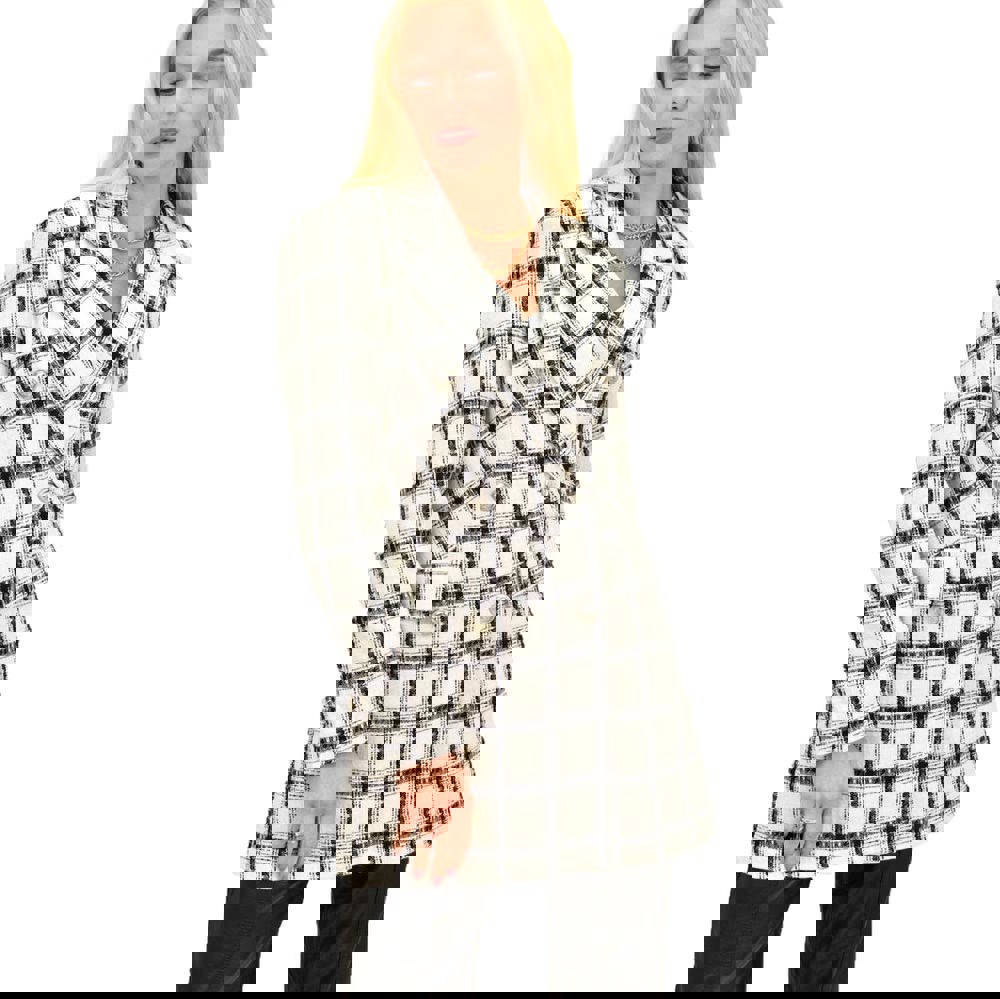 Γυναικείο παλτό με διακοσμητικά κουμπιά Μαύρο 13345