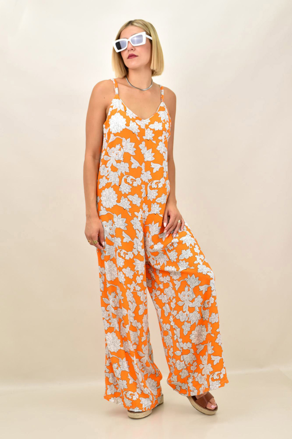 Ολόσωμη φόρμα με λαχούρια Πορτοκαλί 16186 φωτογραφία