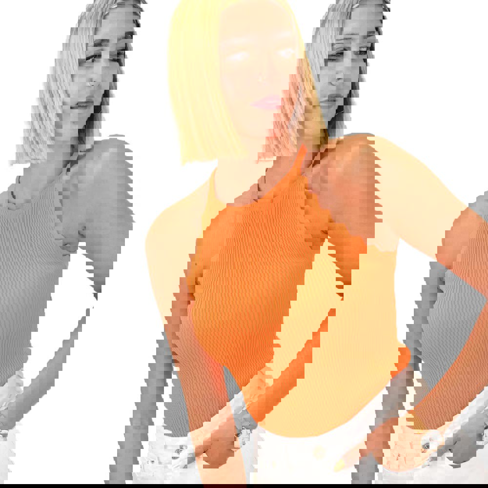 Γυναικείο τοπ τύπου ριπ Πορτοκαλί 16892