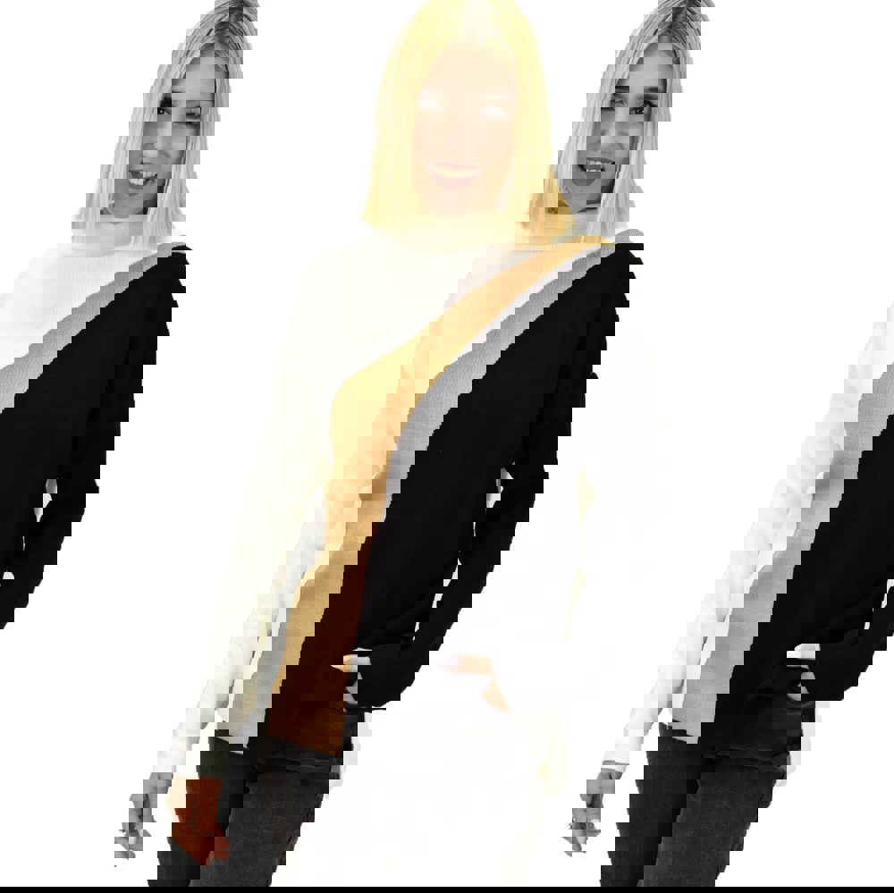 Γυναικείο πλεκτό πουλόβερ με σχέδιο Μπεζ 18370