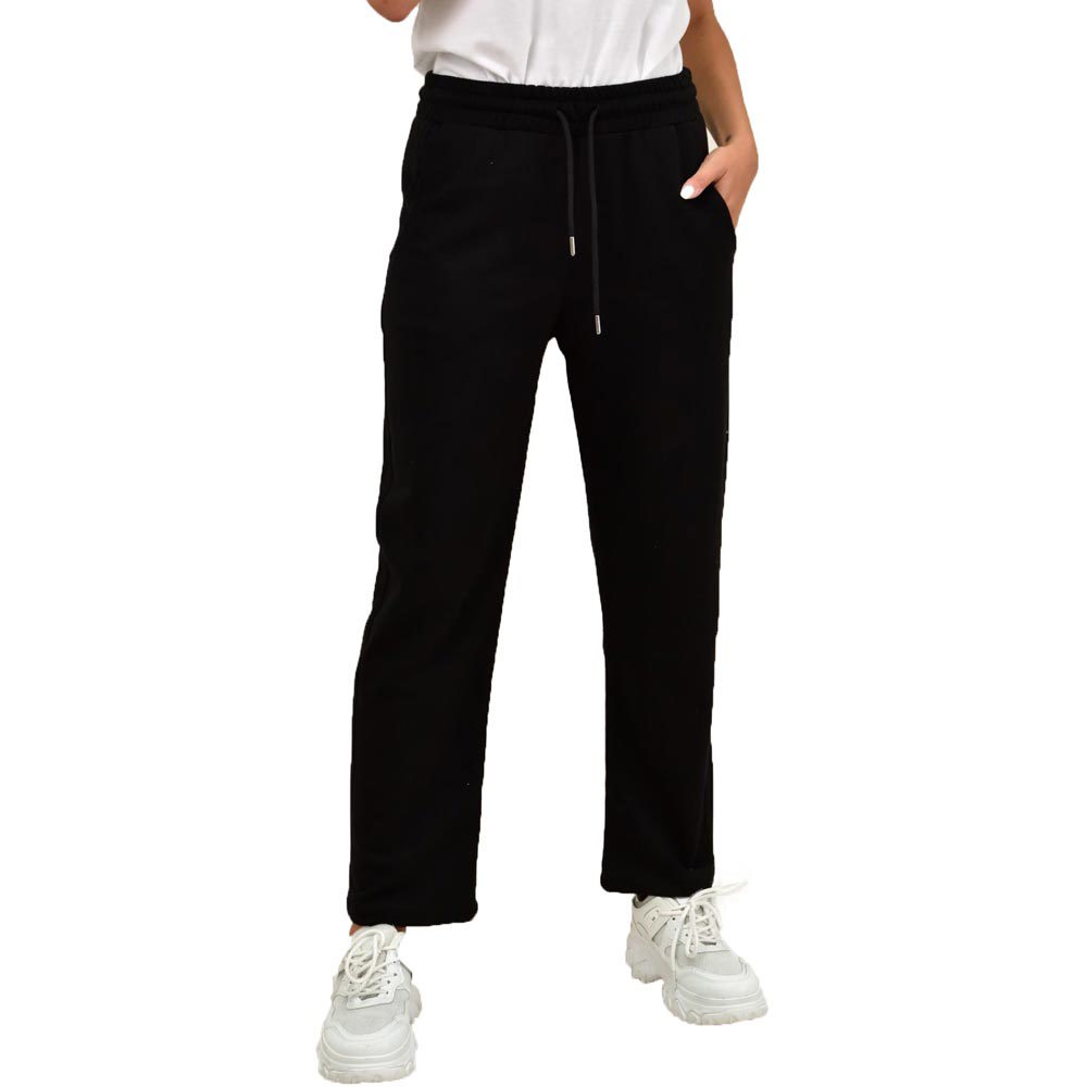 Παντελόνι jogger με φαρδύ μπατζάκι Μαύρο 17532