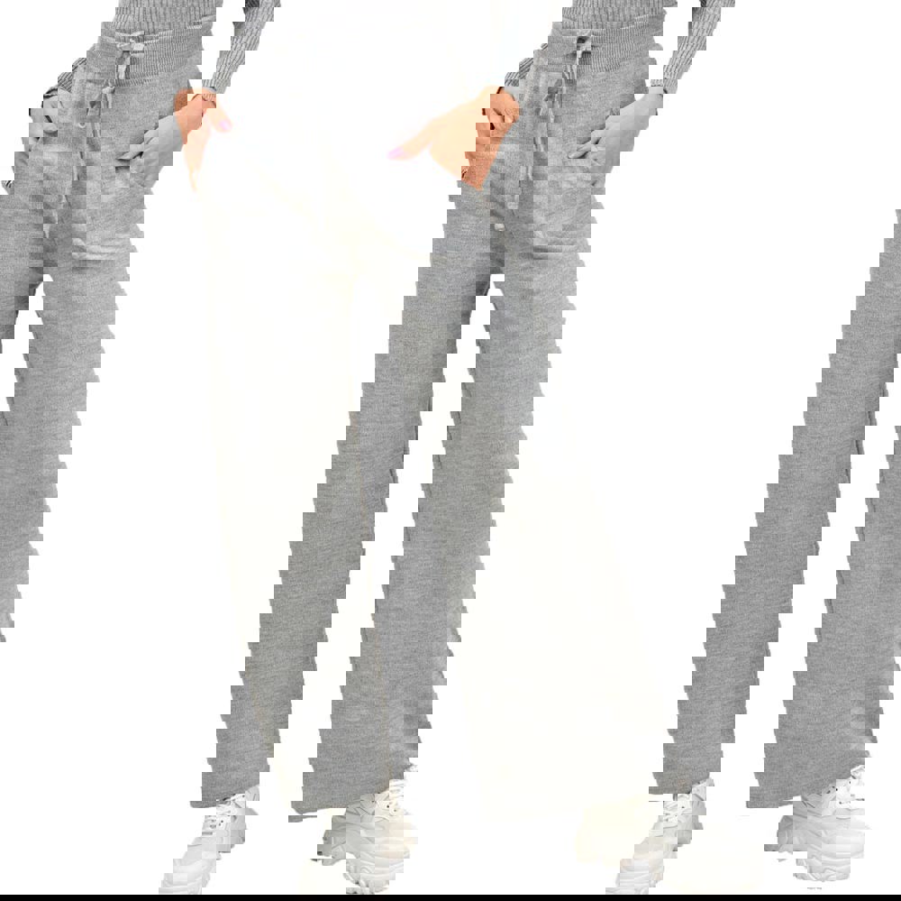 Γυναικείο παντελόνι πλεκτό Γκρι 13361