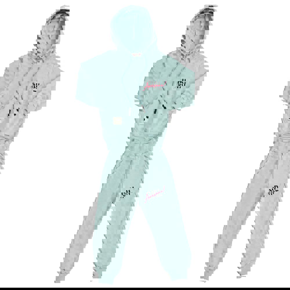 Παιδικό σετ με τύπωμα στην πλάτη Φυστικί 17097