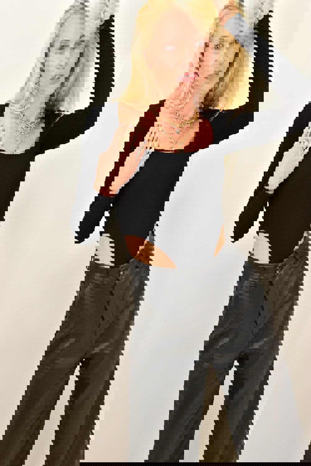 Κορμάκι με μακρύ μανίκι Μαύρο 13036 φωτογραφία