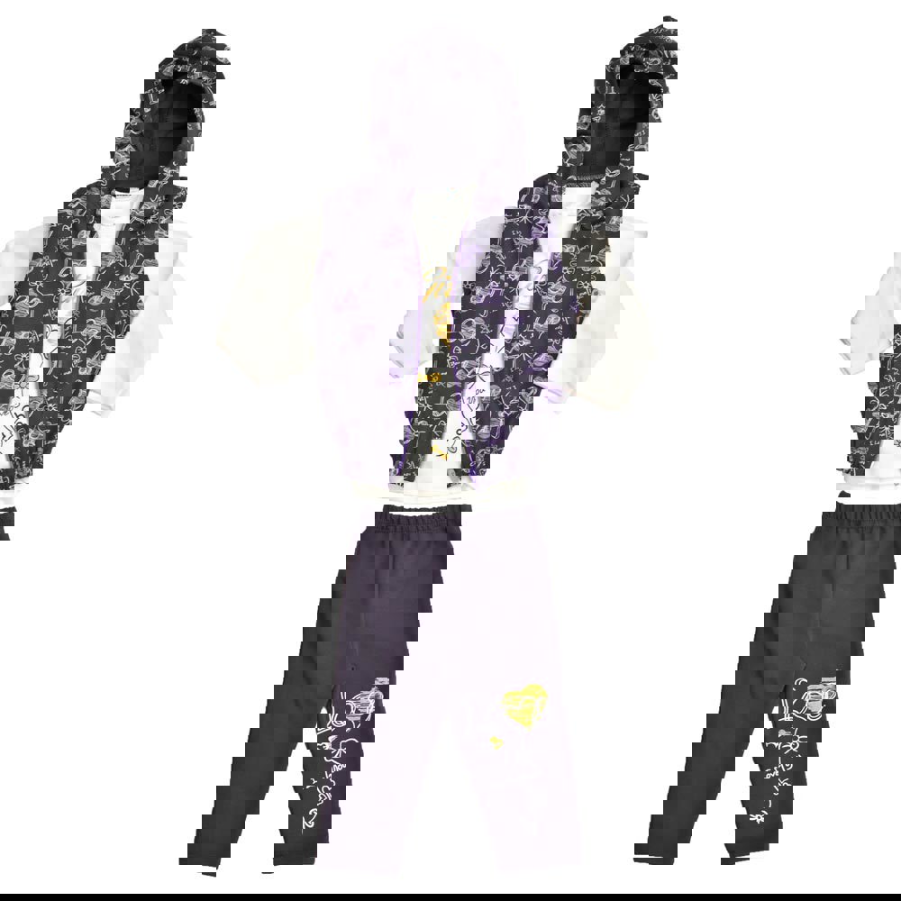 Παιδικό σετ φόρμας με σχέδιο καρδιές Λιλά 17151