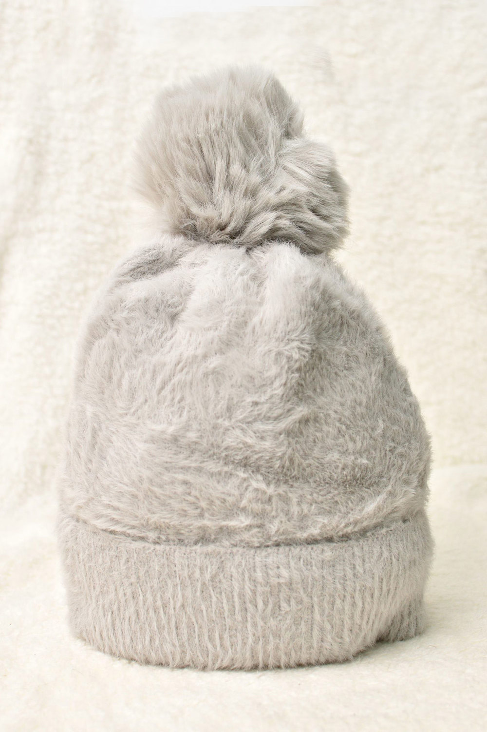 Γυναικείο σκουφάκι με φούντα Γκρι 13421 φωτογραφία