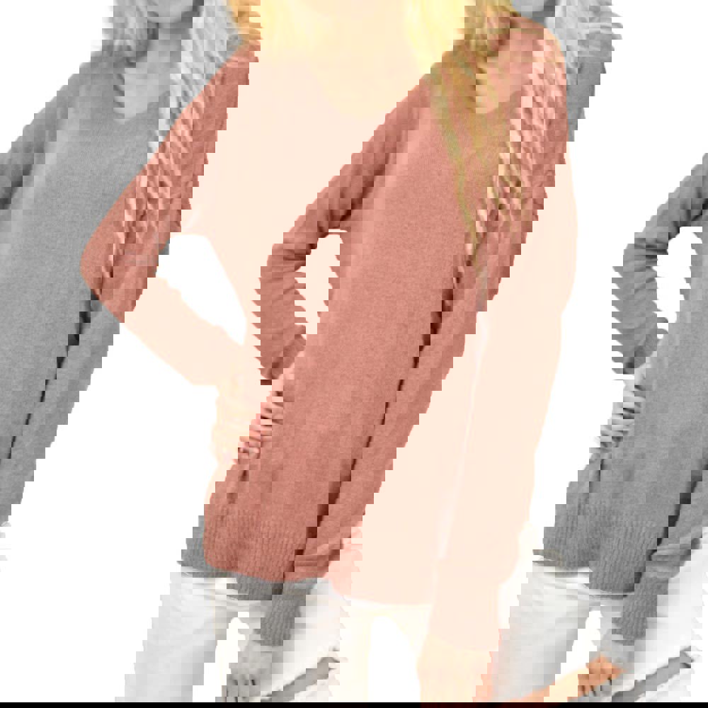 Πλεκτή μακρυμάνικη oversized μπλούζα Σάπιο μήλο 14169