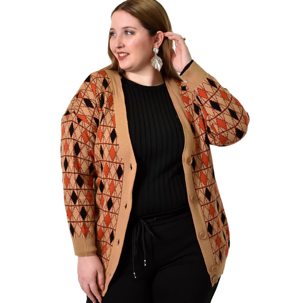Γυναικεία oversized ζακέτα Μπεζ 22973