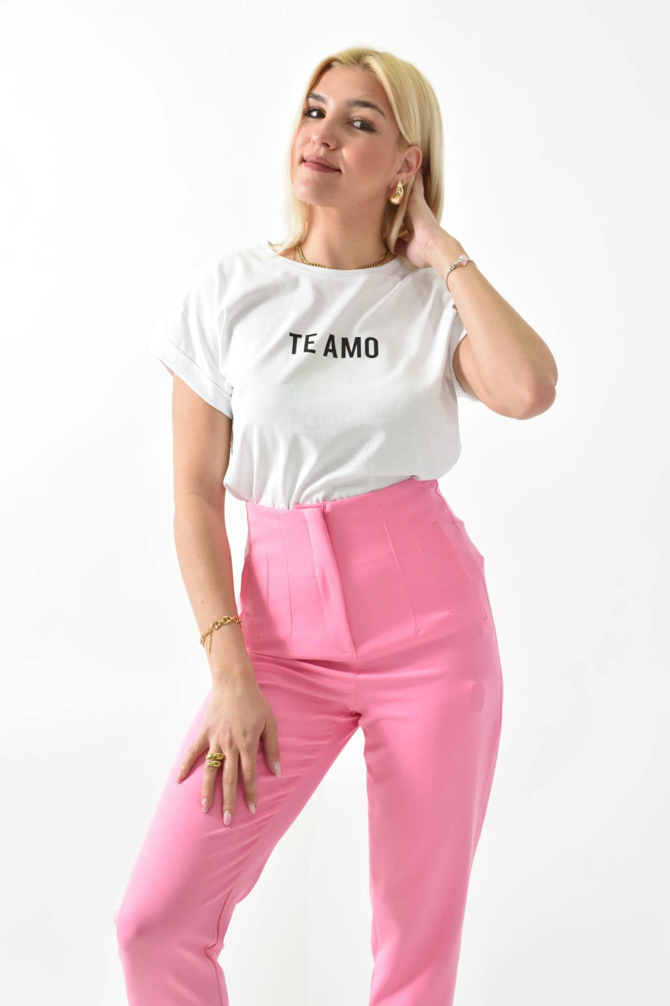 T-shirt με τύπωμα TE AMO Λευκό 26200