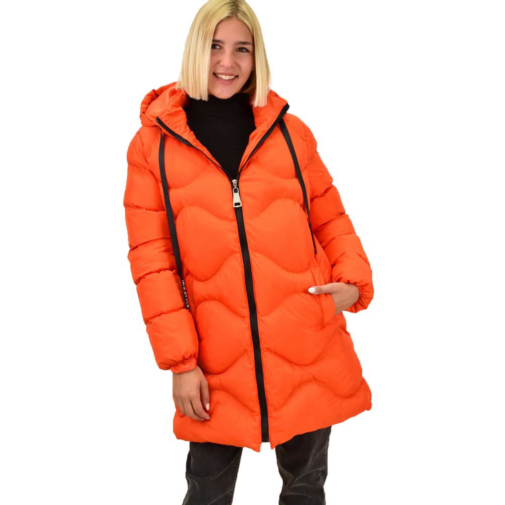 Puffer μπουφάν με κουκούλα Πορτοκαλί 17655