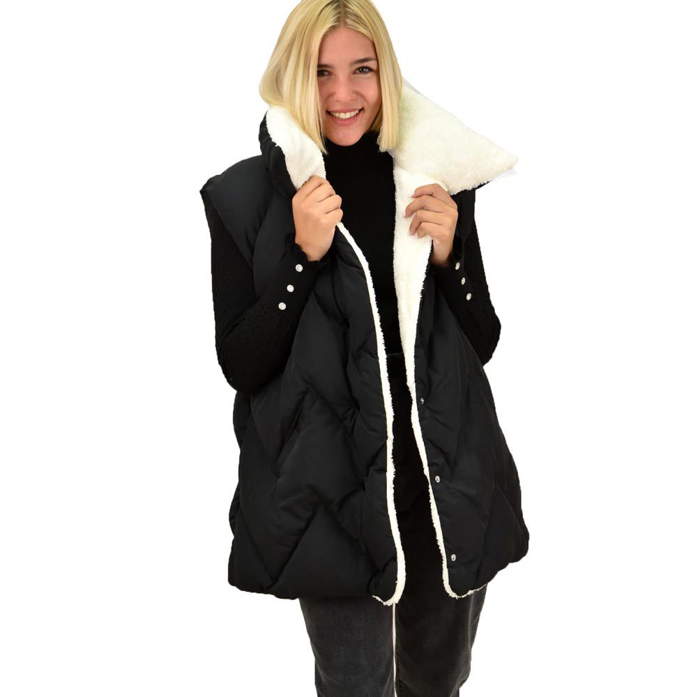 Γιλέκο καπιτονέ oversized Μαύρο 17642