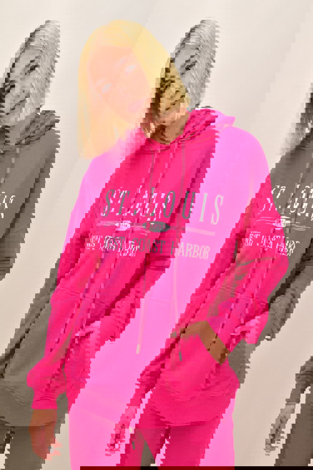 Φούτερ με κουκούλα και κέντημα ST.LOUIS Φούξια 17558 φωτογραφία