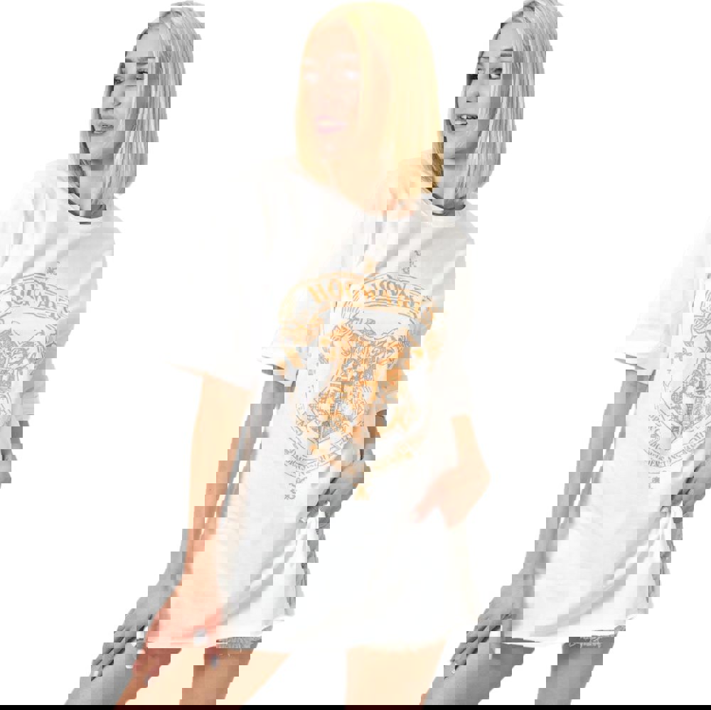 Γυναικείο t-shirt oversized με τύπωμα Λευκό 23952