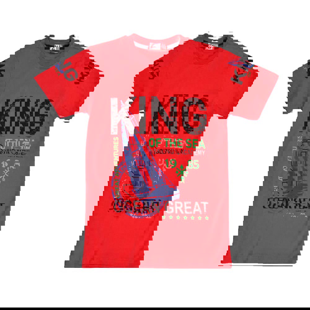 Παιδική μπλούζα με τύπωμα KING Κόκκινο 15837